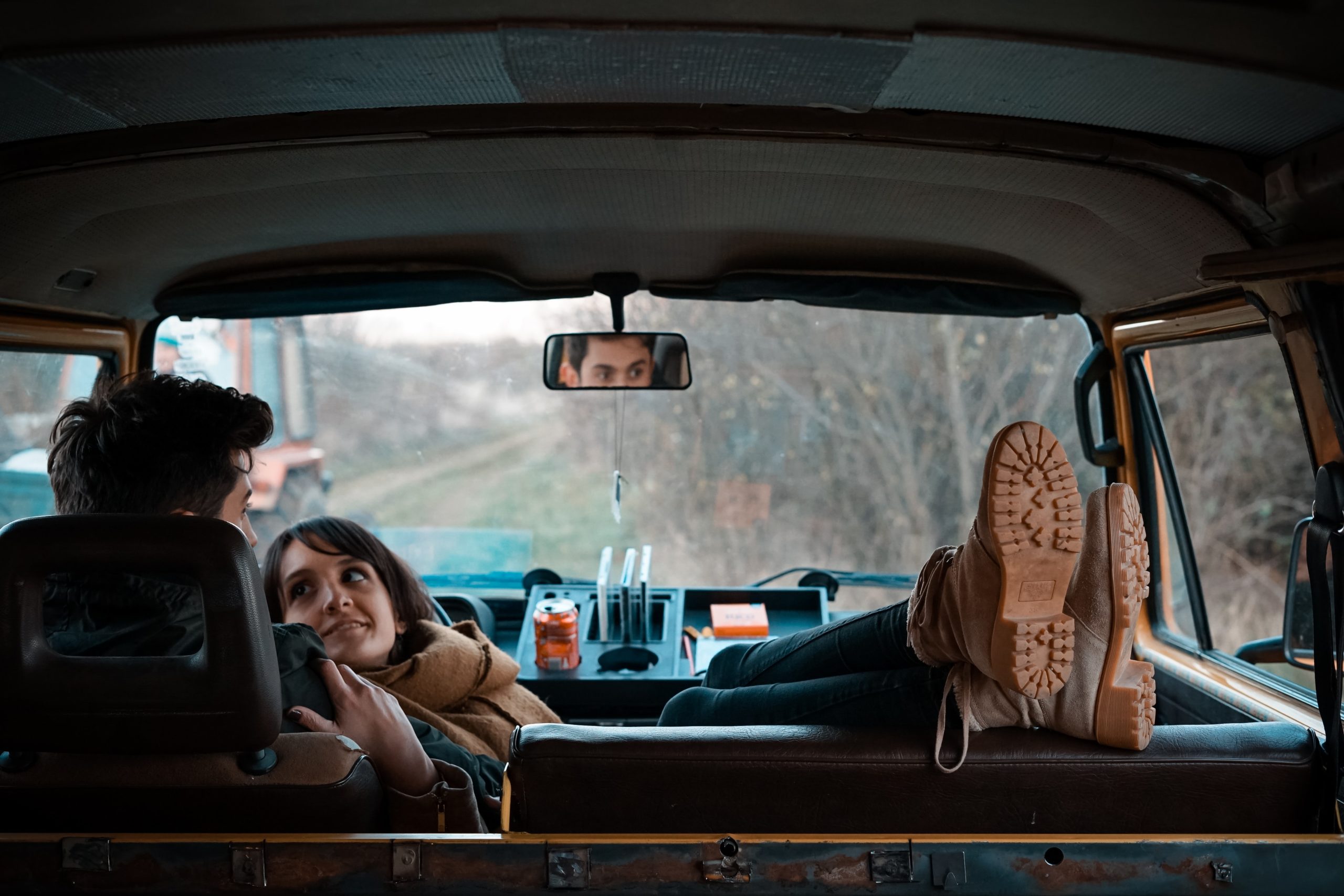 Loving couple in an RV