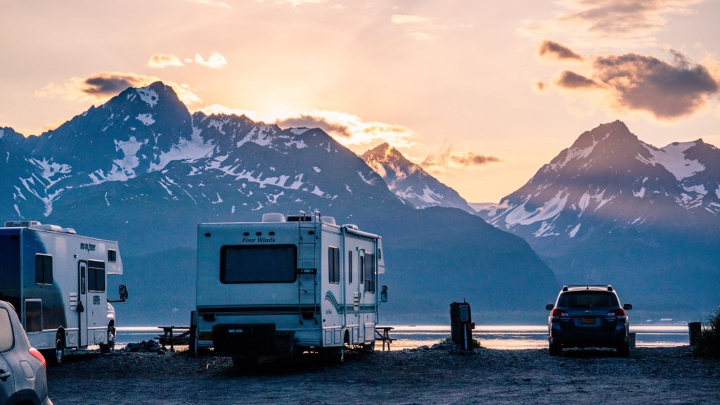 rv parked at campsite