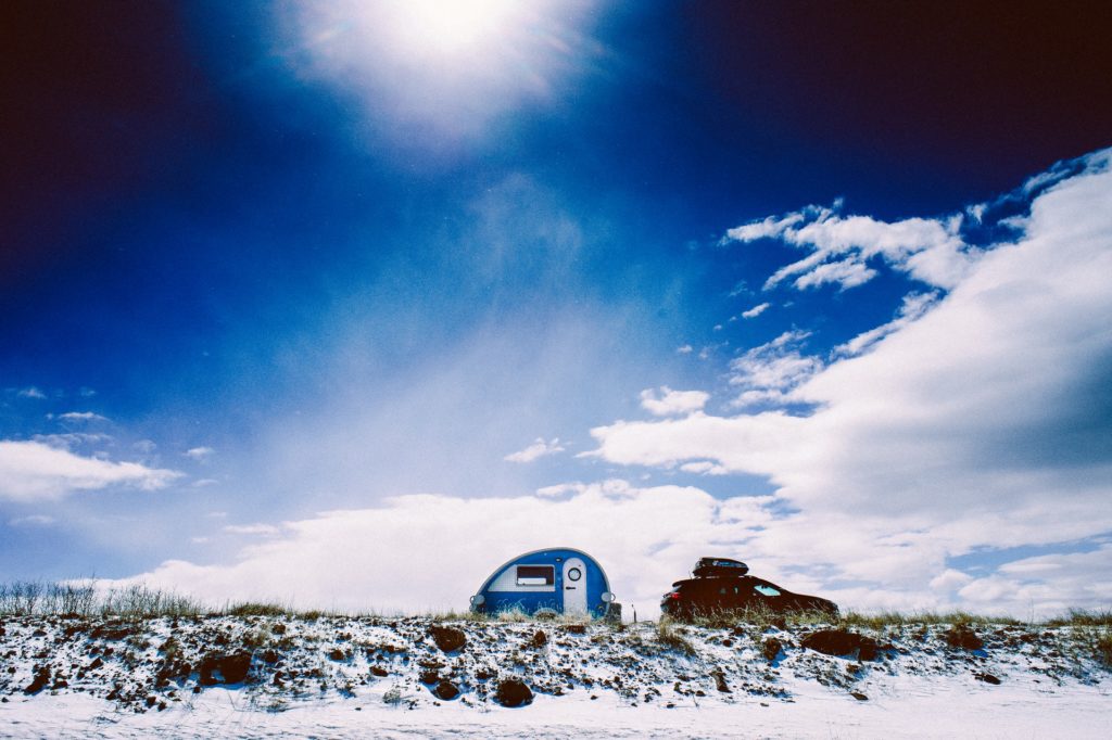 Teardrop Trailer in Snow