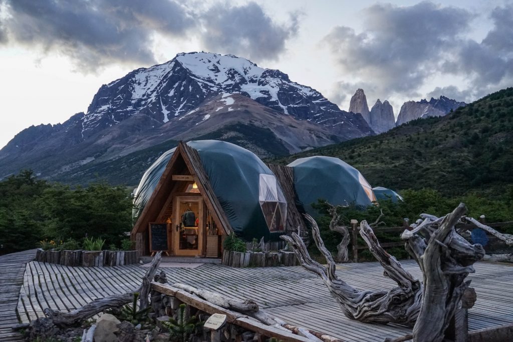 Geodesic domes in the mountains